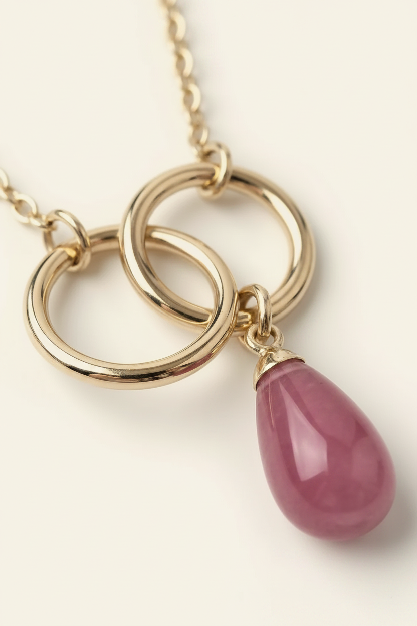 Serenity Stone Pendant Necklace - Gold - Macro Pendant